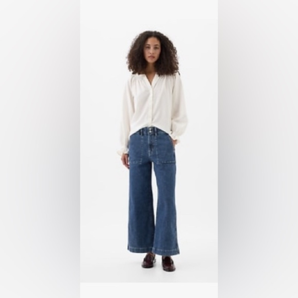 Gap High Rise Wide Leg Crop Jean - EUC